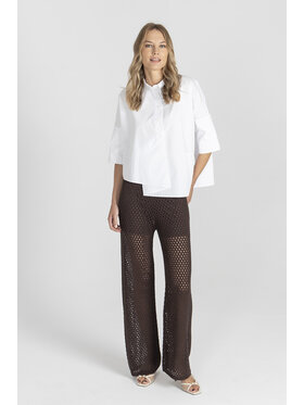 Deni Cler Milano Deni Cler Milano Spodnie dzianinowe T-DC-5237-E2-10-78-1 Brązowy Loose Leg