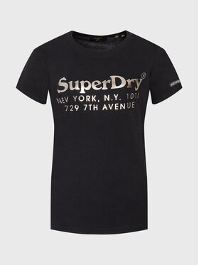 Superdry Superdry Majica Vintage Venue Interest W1010844A Črna Regular Fit