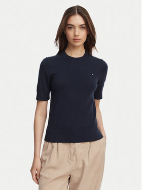 Tommy Hilfiger Tommy Hilfiger Pulover WW0WW49705 Bleumarin Slim Fit