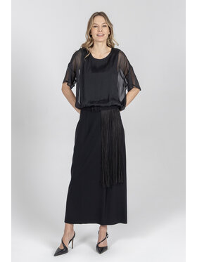 Deni Cler Milano Deni Cler Milano Spódnica midi W-DC-7002-F2-E3-90-1 Czarny Regular Fit
