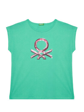 United Colors Of Benetton United Colors Of Benetton Marškinėliai 3I1XC10P1 Žalia Regular Fit
