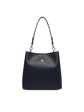 Tommy Hilfiger Tommy Hilfiger Дамска чанта Th Icon Shoulder Bag Mono AW0AW19000 Тъмносин