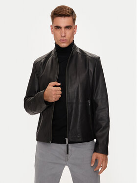 HUGO Hugo Шкіряна куртка Lokis-3 50516869 Чорний Slim Fit