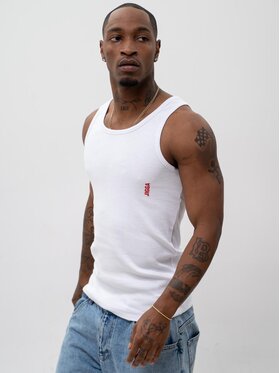 Jigga Wear Jigga Wear Tank top 128524 Klasyczna koszulka bez rękawów Biały Regular Fit