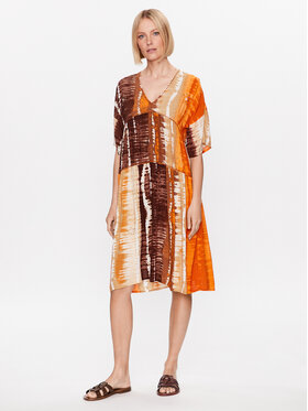 Iconique Iconique Paplūdimio suknelė IC23 098 Ruda Relaxed Fit