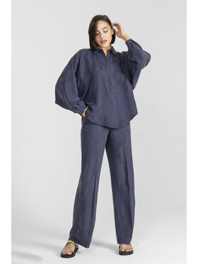 Deni Cler Milano Deni Cler Milano Spodnie materiałowe W-DC-5244-E2-L8-58-1 Granatowy Loose Leg