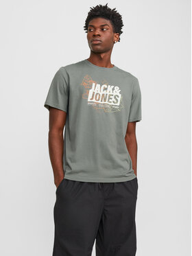 Jack&Jones Jack&Jones T-Shirt Map Logo 12252376 Zielony Standard Fit