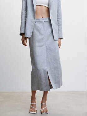 Mango Mango Midi sukně Helio 47009029 Modrá Regular Fit