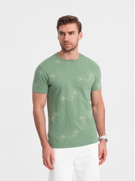 Ombre Ombre T-Shirt OM-TSFP-0179 Zelená Regular Fit