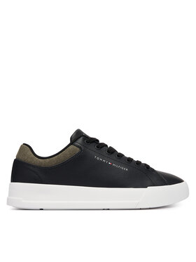 Tommy Hilfiger Tommy Hilfiger Sneakersy Th Court Core Lth Mix Collar FM0FM05970 Čierna