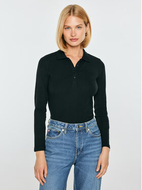 BIG STAR BIG STAR Bluzka DELFINA Czarny Slim Fit