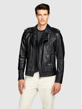 Sisley Sisley Μπουφάν από απομίμηση δέρματος 21DYSN02G Μαύρο Regular Fit