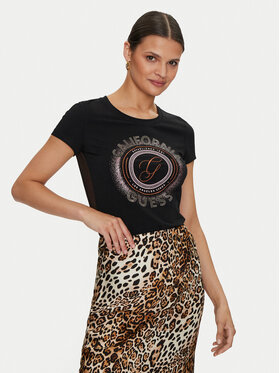 Guess Guess Póló Logo W4YI24 J1314 Fekete Slim Fit