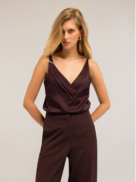 Motivi Motivi Top D759Q000487N032 Brązowy Slim Fit