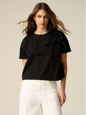Oltre Oltre T-Shirt G007J004362N033 Czarny Boxy Fit