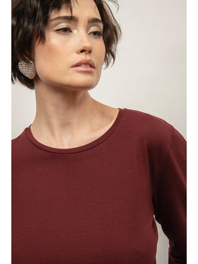 Nudyess Nudyess Top bawełniany Harriet Bordowy Relaxed Fit