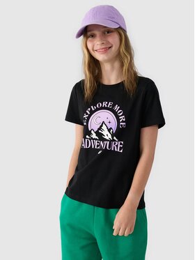 4F 4F T-Shirt 4FJWAW24TTSHF1548-20S Czarny Regular Fit