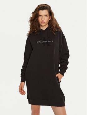 Calvin Klein Jeans Calvin Klein Jeans Trikotāžas kleita Chenille J20J224685 Melns Relaxed Fit