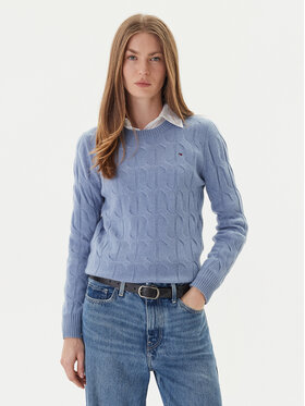 Tommy Hilfiger Tommy Hilfiger Pulover WW0WW43586 Albastru celest Regular Fit