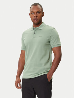 BOSS BOSS Тениска с яка и копчета Pallas 50468362 Зелен Regular Fit