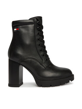 Tommy Jeans Tommy Jeans Botine Tjw Lace Up High Heel Boots EN0EN03109 Negru