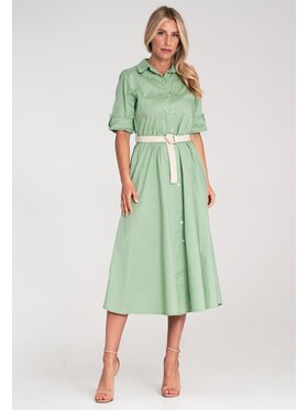 FIGL FIGL Košeľové šaty M1215 Zelená Flared Fit