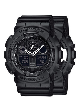 Casio Casio Hodinky SET GA-100-1A1ER + BEZEL 10358741 + PASEK 10347688 Černá