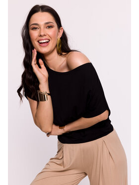 BeWear BeWear Bluzka B287 Czarny Bella Fit