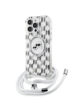 KARL LAGERFELD KARL LAGERFELD Etui na telefon Crossbody Monogram Karl & Choupette Head Przezroczysty
