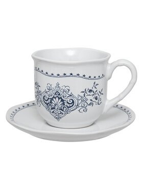 MIAhome MIAhome Filiżanka ze spodkiem ceramiczna 2 szt. Idyllic 180 ml Biały