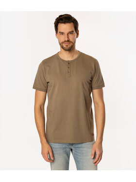 Lee Cooper Lee Cooper T-Shirt HENLEY 1160 Khaki Regular Fit