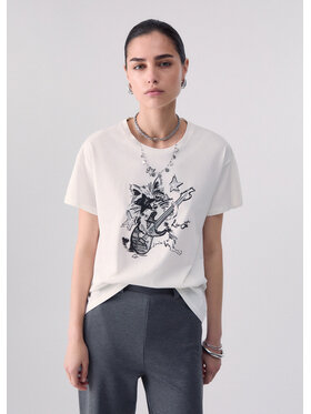 Liu Jo Liu Jo T-shirt TF6255JS923L9390 Bianco Regular Fit
