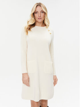 Luisa Spagnoli Luisa Spagnoli Úpletové šaty Mitezza 58121 Écru Regular Fit