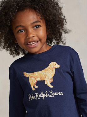 Polo Ralph Lauren Bluza Ls Dog Tee 312916817001 Mornarsko Modra Regular Fit