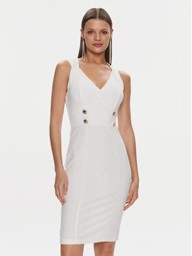 Rinascimento Rinascimento Коктейлна рокля CFC0019370002 Бял Regular Fit