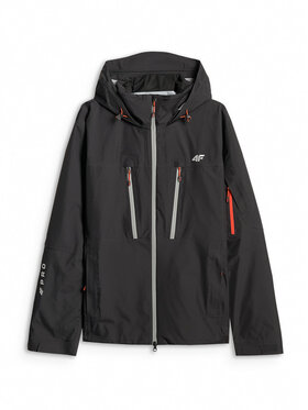 4F 4F Kurtka przeciwdeszczowa TREKKING Czarny Regular Fit