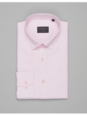Borgio Borgio Koszula rosazza 00505 Różowy Slim Fit