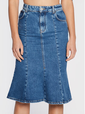 Pinko Pinko Džínová sukně Gracchio 1J1119 A0A0 Modrá Regular Fit