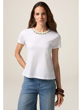 Oltre Oltre T-Shirt G050J004270N011 Biały Regular Fit