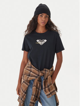 Roxy Roxy Tričko Oceanregular ERJZT06078 Čierna Regular Fit