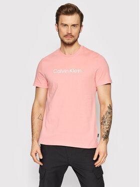 Calvin Klein Calvin Klein T-Shirt Raised Striped Logo K10K108842 Rosa Regular Fit