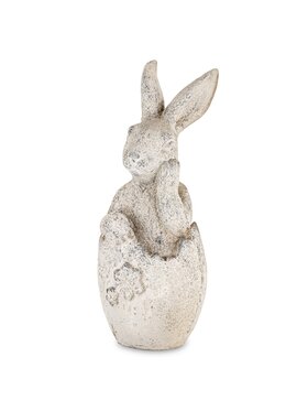 MIAhome MIAhome Figurka królik siedzący w skorupce jajka 51x19x20 cm SZAREK -2 Szary