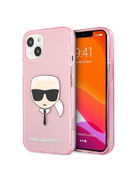 KARL LAGERFELD KARL LAGERFELD Etui na telefon Karl’s Head Glitter Różowy