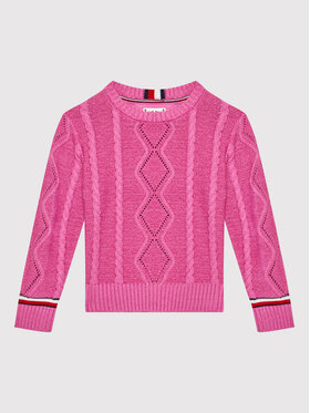 Tommy Hilfiger Tommy Hilfiger Sweter Essential KG0KG06201 D Różowy Regular Fit