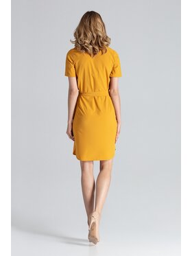 FIGL FIGL Sukienka M669 Żółty Regular Fit