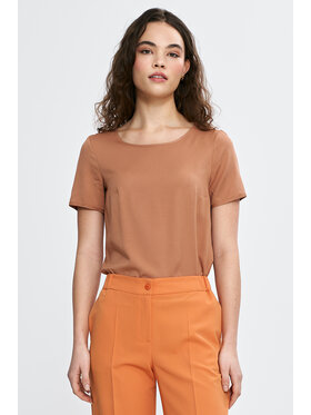 NIFE NIFE Bluzka B193 Brązowy Regular Fit