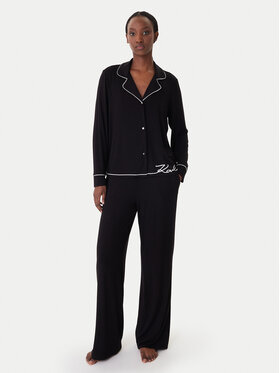 KARL LAGERFELD KARL LAGERFELD Pizsama B1W45010 Fekete Relaxed Fit
