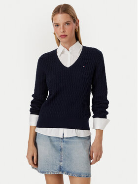 Tommy Hilfiger Tommy Hilfiger Megztinis WW0WW44987 Tamsiai mėlyna Regular Fit