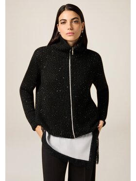 Oltre Oltre Sweter M199J005497N033 Czarny A-Line Fit