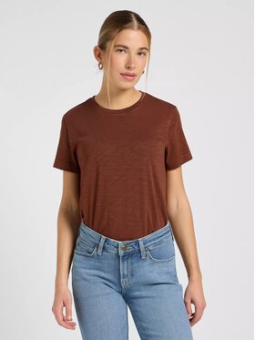 Lee Lee T-Shirt Perfect Tee Brązowy Regular Fit